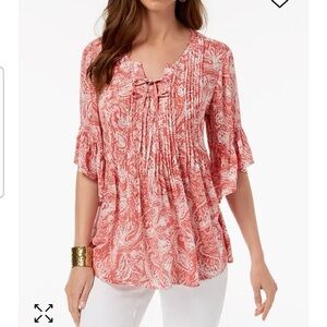Women's Pink Paisley Top